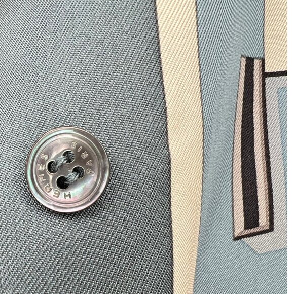 Hermes NWT Luxurious Silk Twill Buckles Blouse Shirt Size 38 Made In France - Picture 14 of 14